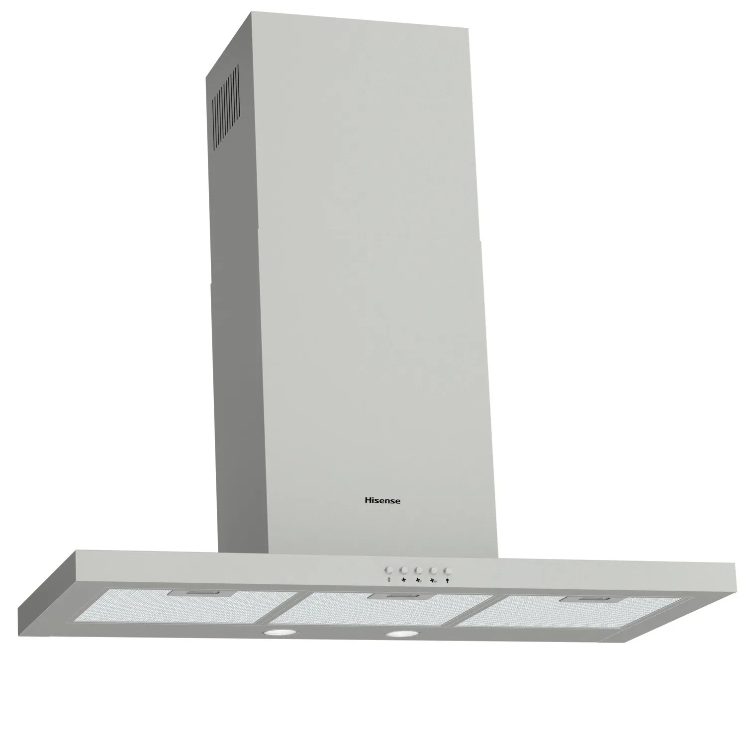 Hisense HHO90TASS - 90cm pyramid chimney hood, extraction and recirculation, LED lighting, 330m3/h extraction, washable grease filters, 65dB