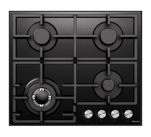 Hisense HHU90GASS - 90cm x 60cm 5-burner gas hob with wok burner, safety switch, cast iron pan support and auto ignition