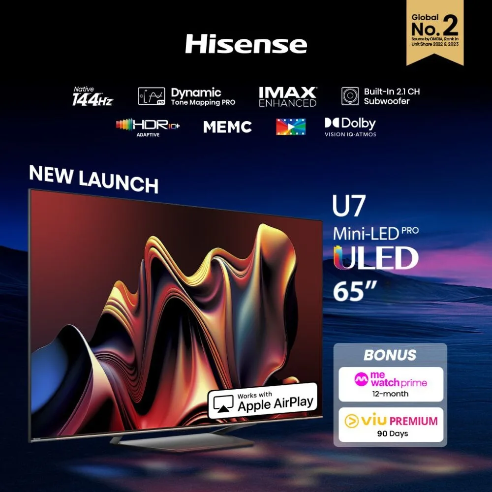 Hisense 65Q7QKEN - Hisense 65-inch Smart 4K QLED 144Hz TV (Q7 series)
